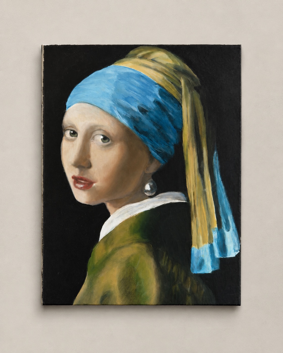 Painted study after Girl with a Pearl Earring